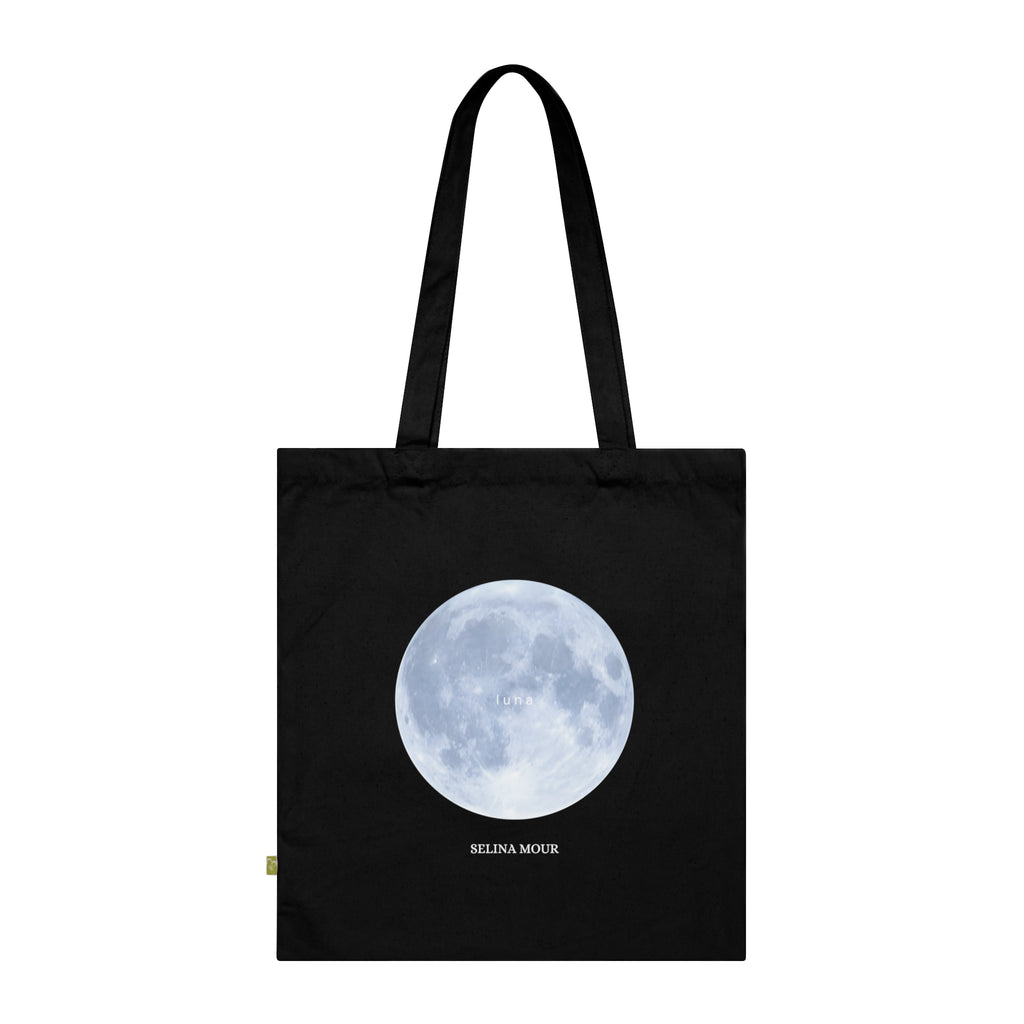 LUNA Tote Bag — Full Moon Graphic Organic Cotton Tote with Lyric Print
