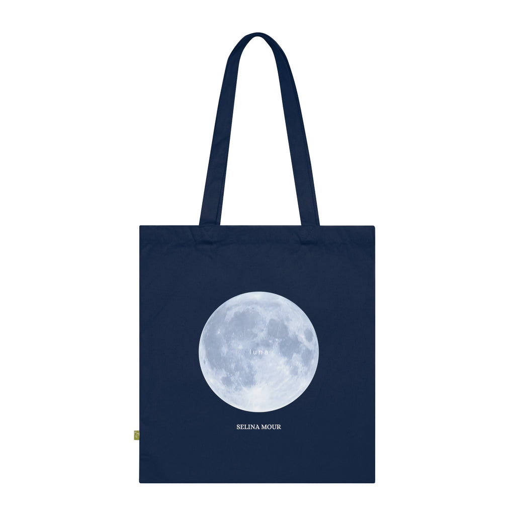 LUNA Tote Bag — Full Moon Graphic Organic Cotton Tote with Lyric Print