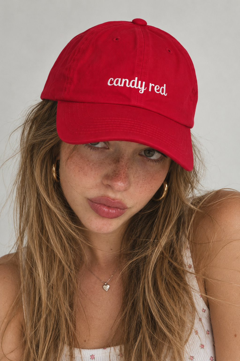 Classic Cap — "candy red" Embroidered Red Baseball Hat