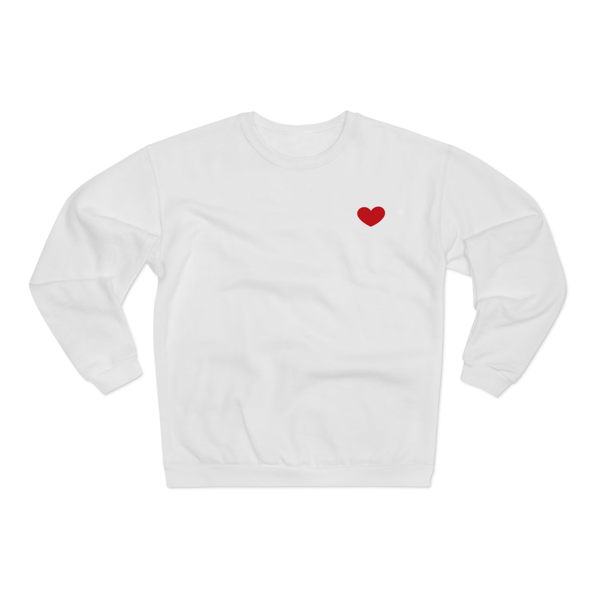 Crewneck Sweatshirt — I  Selina Mour Back Logo, Small Heart Chest